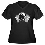 Metis First Nations  Women's Plus Size Shirt Native Art Eagle Feathers Women's Shirts Women's Native Art Gifts & Shirts First Nations Womens Gifts & Shirts art & design by Canadian Metis Artist / Designer Kim Hunter custom imprinted First Nations gifts & apparel available.