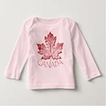 customizable Baby Canada shirts for baby boys and baby girls, Canada souvenir baby shirts collection