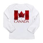 Canada Souvenir Baby Shirts Long Sleeve Canada Flag Shirts