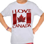 I Love Canada T-shirts Canada Flag Souvenir Kid's Shirts 