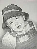 Baby Portrait Sketch from Photo  baby portrait pencil skech on watercolour paper by Canadian Artist / Designer Kim Hunter
