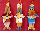 Wise Men Handmade Wooden Christmas Decorations Traditional Wooden Handcrafted Wise Men Christmas Ornaments Decorations