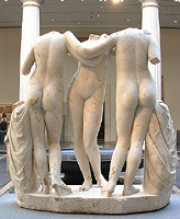 Marble Sculpture 3 Muses Sculpture Metropolitan Museum of Art New York Three Female Nudes Famous Sculpture