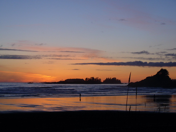 Beach Sunset Landscape. Sunset Beach Tofino BC West