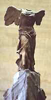 photo stone, figurative sculpture, Wings of victory Louve Paris France