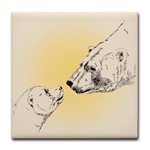 Polar Bear Art Tile Coaster Wildlife Drawing