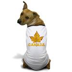 Yellow Varsity Canada Dog Shirts Sporty Team Pet Shirts