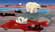 Animated Wildlife Movie Short Arctic Wildlife & Landscape Animation. Animated Animals & nature of the north. Ravens, fishermen, fox, ptarmagin, mosquito, chickadee, loon, landscape, tundra, sled dogs, hides, autumn landscape animation, husky, Metis, Inuit, Animated puppy, snow buntings, tundra buggy, cariboo, Canada geese animation, polar bear, lemming, red tailed hawk, sandpipers, seagull, herons, tour boat, arctic char, kaplings, harbor seal, star fish, ocean, beluga whale animation, whales, beach, Fort Prince of Whales, Churchill animation, history, historic, fauna, northern lights animation, free animated arctic animals & landscape animation. Free Animation, Animated painting of my northern home town of Churchill MB Music is still needed for this animation