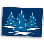 Christmas Cards Blank Holiday Tree Card Classic Blue Christmas Cards