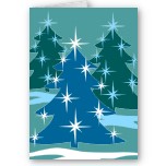 Christmas Cards Blank Holiday Tree Card Classic Blue Christmas Cards