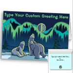 Kid's Arctic Art Cards Personalized or Blank Polar Bear Greeting Cards 