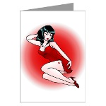 Retro Pinup Girl Greeting Cards & Pin Up Shirts & Sexy Retro Gifts