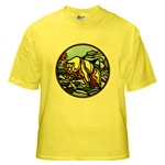 Polar Bear Art Yellow T-Shirt Bear Wildlife Design