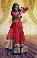Custom Painted Dancer Portrait from Photos 2' x 3' acrylic on canvas