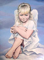childs painted portrait from photos painting Oil on Canvas Childs Portrait cherib Painting Artist  INDIGO aka KIM HUNTER 