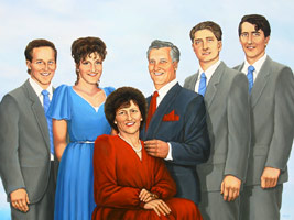Custom Painting Family Portrait in Oil Paint on Canvas Custom Formal Family Portrait Painting by Canadian Vancouver Portrait Artist Kim Hunter