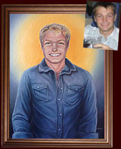 Portrait Painting from Many Photos painted portrait on canvas from photo