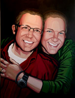 Stylized portrait from photos Painted Portrait in Acrylic Same Sex Couples in Love Custom Painting   