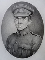 Pencil portrait from family photos vintage testominy conceptual custom pencil drawing of a younf soldier Pencil Portraits with no photos.